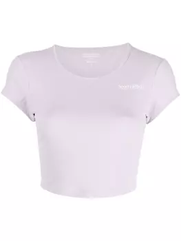 Sporty & Rich укороченная футболка с логотипом, фиолетовый