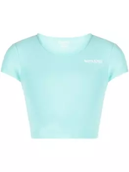 Sporty & Rich укороченный топ с логотипом, синий