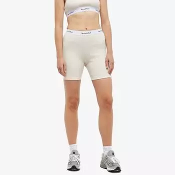 Sporty & Rich Велосипедные шорты в рубчик с логотипом с засечками, белый