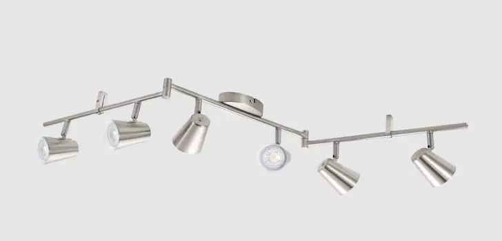 Спот-бар EGLO Travale 2, 6 створок. 6x3W 240lm 3000K матовый никель GU 10 75218, белый