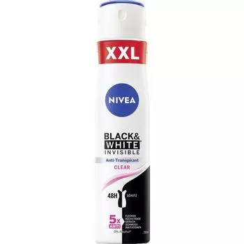 Спрей-антиперспирант Invisible Black & White Clear NIVEA, 250 ml