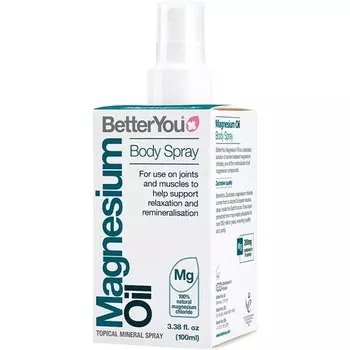 Спрей для тела BetterYou Magnesium Oil, чистый чистый и натуральный источник хлорида магния, 100 мл - одиночный
