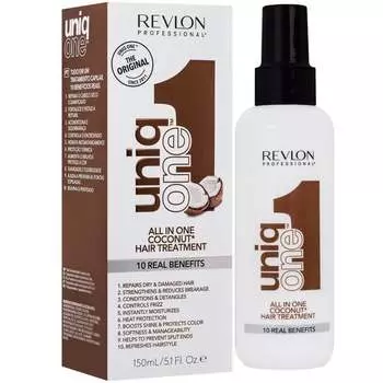 Спрей-кондиционер для волос, увлажняет сухие волосы Revlon Uniq One Coconut -