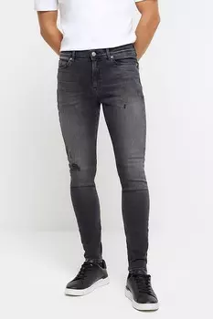 Спрей на джинсах скинни River Island, черный