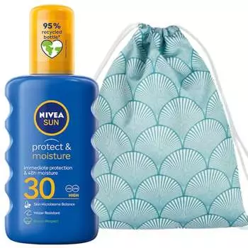 Спрей Nivea Protect & Moisture SPF30 + Пляжный рюкзак