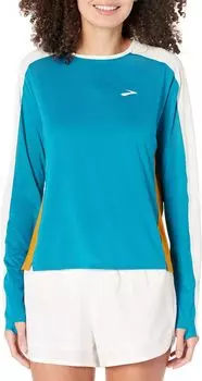 Спринт, свободный длинный рукав 2.0 Brooks, цвет Pacific/Lightest Sky/Ochre