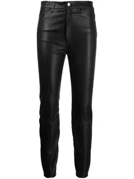 Sprwmn кожаные брюки скинни, черный