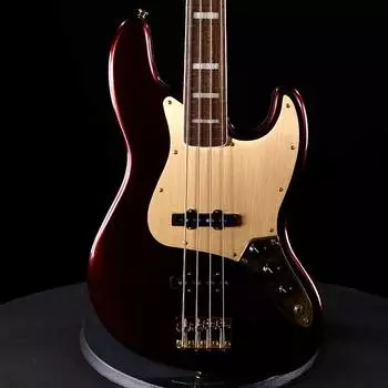 Squier 40th Anniversary Gold Edition Jazz Bass - Ruby Red Metallic
