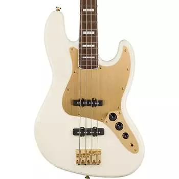 Squier 40th Anniversary Jazz Bass, Gold Edition - Olympic White