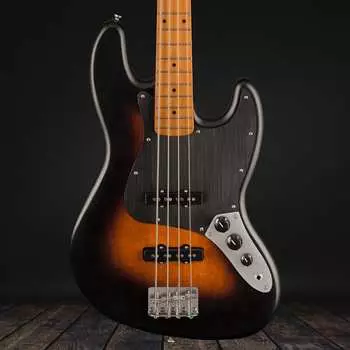 Squier 40th Anniversary Jazz Bass, Vintage Edition, золотая анодированная накладка - атласная широкая двухцветная солнечная вспышка Squier 40th Anniversary Jazz Bass, Edition, Gold Anodized Pickguard