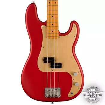 Squier 40th Anniversary Precision Bass, Vintage Edition, Maple FB, накладка из анодированного золота, Satin Dakota Red Fender Squier 40th Anniversary Precision Bass, Edition, Maple FB, Gold Anodized Pickguard,