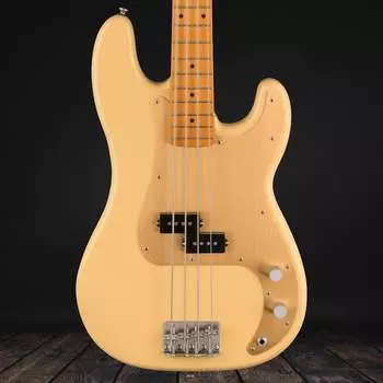 Squier 40th Anniversary Precision Bass, Vintage Edition, золотая анодированная накладка, атласный блонд