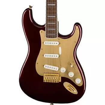 Squier 40th Anniversary Strat, Gold Edition, Ruby Red Metallic Fender 0379410515