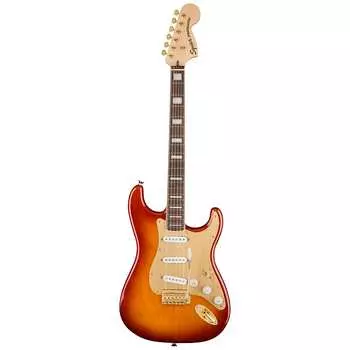 Squier 40th Anniversary Stratocaster, Gold Edition, Sienna Sunburst