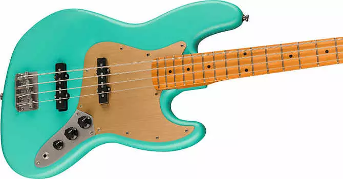 Squier 40th Anniversary Vintage Edition, кленовый гриф, золотая анодированная накладка, атласная морская пена зеленого цвета Fender 0379540549
