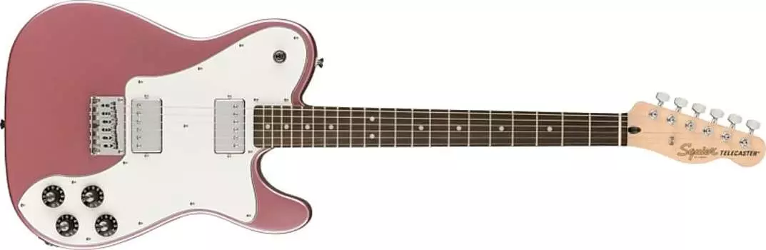 Squier Affinity Series Telecaster Deluxe Guitar Laurel Fingerboard, White Pickguard, Burgundy Mist Fender
