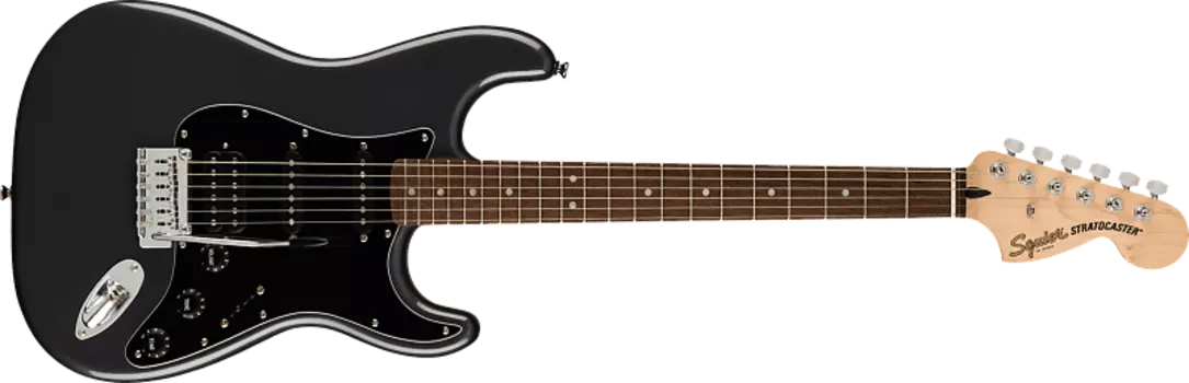 Squier Affinity Stratocaster HSS Pack с Laurel Fretboard 15G Frontman Amplifier Charcoal Frost Metallic Affinity Stratocaster HSS Pack with Laurel Fretboard 15G Frontman Amplifier