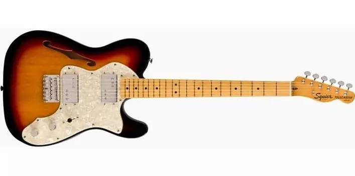 Squier Classic Vibe 70s Telecaster Thinline, кленовый гриф - 3 цвета Sunburst TELE-CV70-THINLINE