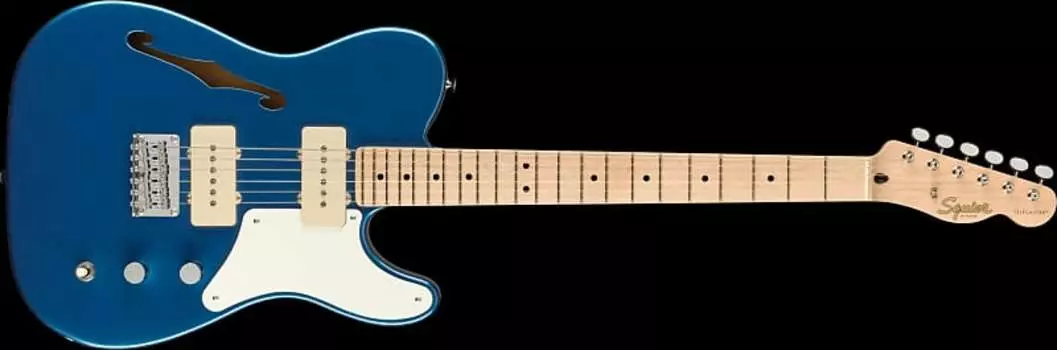 Squier Paranormal Cabronita Telecaster Thinline - гриф из клена, синий цвет Лейк-Плэсид Paranormal Cabronita Thinline Telecaster LPB