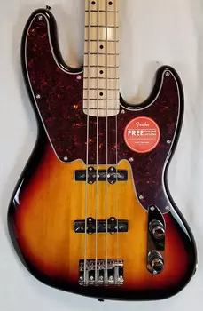 Squier Paranormal Jazz Bass '54, кленовый гриф, черепаховая накладка, 3 цвета Sunburst 377100500