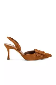 Средне-коричневые замшевые босоножки с босоножками Maysli 70 Manolo Blahnik, цвет Medium Brown