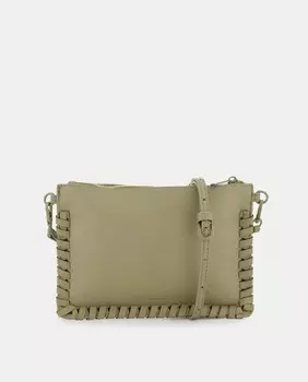 Средне-зеленая сумка через плечо с плетеными краями Tintoretto, зеленый