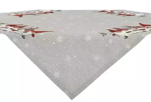 Среднее одеяло Dreams "Гномик, елочные игрушки", цифровая печать 110х110 см, серый/красный/белый/черный