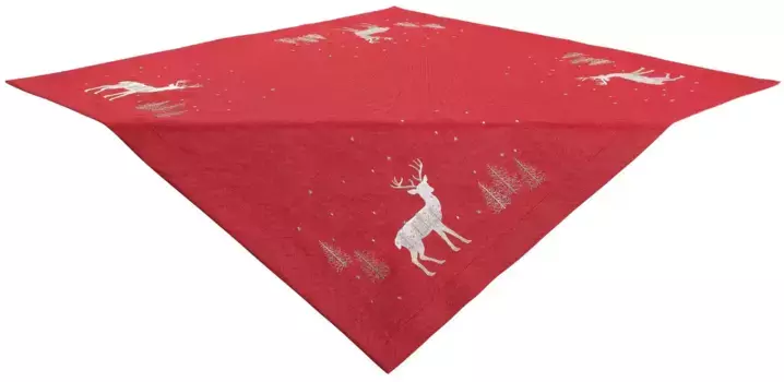 Среднее одеяло Dreams "Олень, ёлочное украшение красное", (1 шт.) 85х85 см, красный