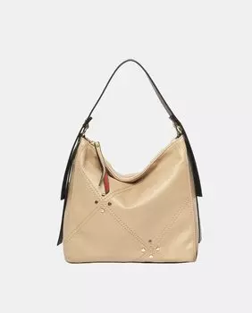 Среднего размера натуральный хобо с декоративной строчкой и молнией Robert Pietri