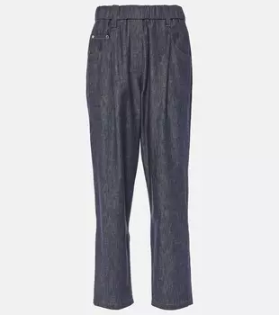 Средневысокие узкие джинсы Brunello Cucinelli, Blu
