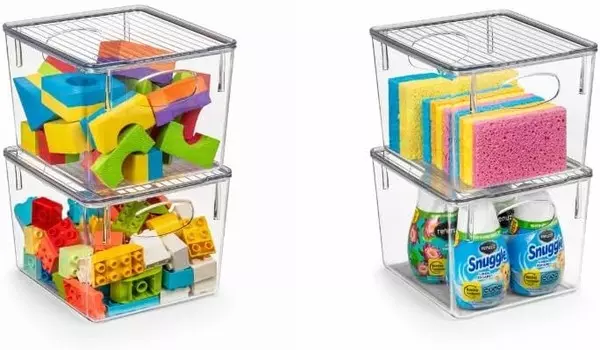 Средние контейнеры для хранения Sorbus с крышками (комплект из 4 контейнеров)