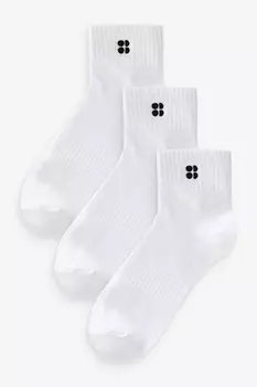 Средние носки Essentials 3 пары Sweaty Betty, белый