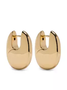 Средние серьги-кольца с камешками Tom Wood, золотой