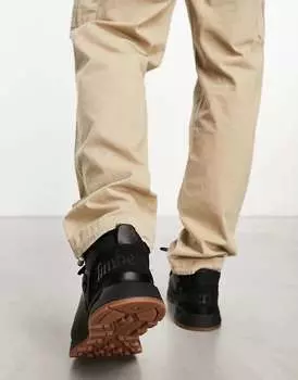 Средние треккерские ботинки Timberland из натуральной кожи черного цвета