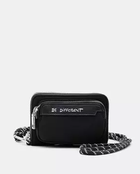 Средний черный нейлоновый кошелек на молнии Desigual, черный