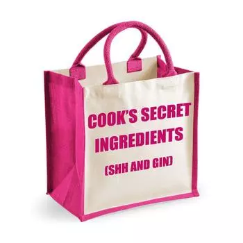 Средний джутовый пакетик Cook's Secret Ingredients (Shh и Gin) Розовый пакетик 60 SECOND MAKEOVER, розовый