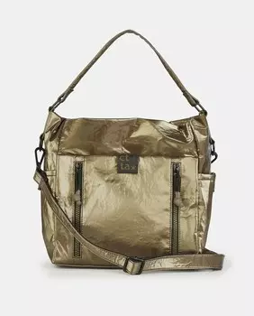 Средний хобо-хобо цвета металлик золотого цвета со съемным плечевым ремнем Caminatta, золотой