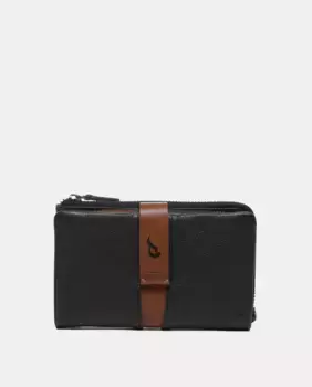 Средний кошелек из черной кожи Abbacino, черный