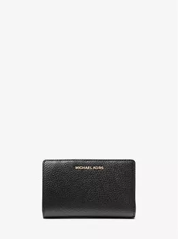 Средний кошелек из шагреневой кожи Michael Kors, черный