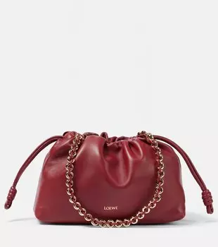 Средний кожаный клатч Flamenco Loewe, Burnt Red