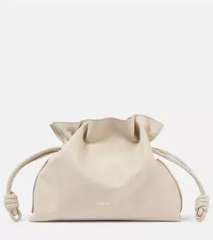 Средний кожаный клатч Flamenco Loewe, Sea Salt