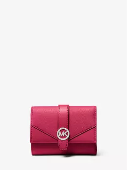 Средний кожаный кошелек Greenwich тройного сложения Michael Kors, красный