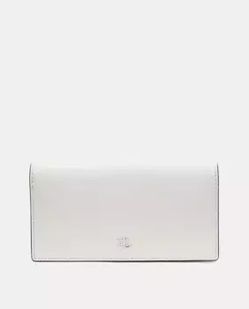 Средний кожаный кошелек Lauren Ralph Lauren, белый