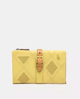 Средний кожаный кошелек с высечкой Abbacino, желтый
