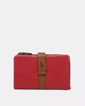 Средний красный кожаный кошелек Abbacino, красный
