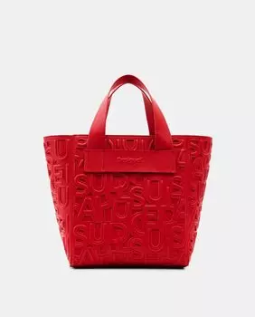 Средний красный шопер с вырезанными буквами Desigual, красный