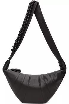 Средний круассан-мешок Pearls Lemaire, коричневый