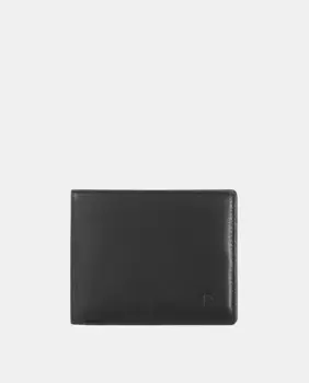 Средний мужской кошелек Dudu из телячьей кожи напа с кошельком для монет, чёрный