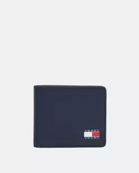 Средний мужской кошелек темно-синего цвета с логотипом Tommy Jeans, тёмно-синий