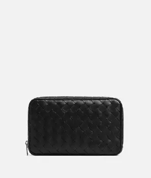Средний органайзер Intrecciato Bottega Veneta, черный
